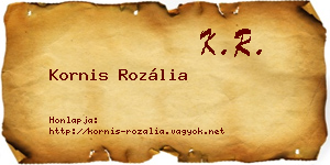 Kornis Rozália névjegykártya